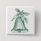 Kerstbal met Holly Vierkante Button 5,1 Cm (Voorkant)