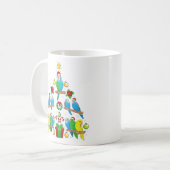 Kerstbal met kerstmuts Vrolijk kerstfeest Koffiemok (Voorkant links)