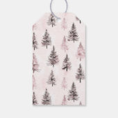 Kerstbal met roze strik  cadeaulabel (Achterkant)
