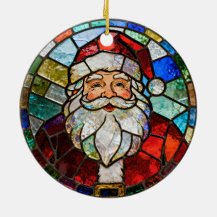 Kerstbal met vintage Sint-Klaas Keramisch Ornament
