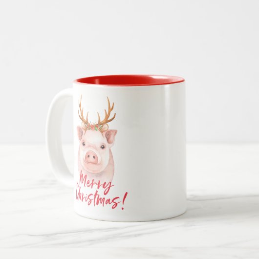 kerstbal Mok met twee tongen (Voorkant links)