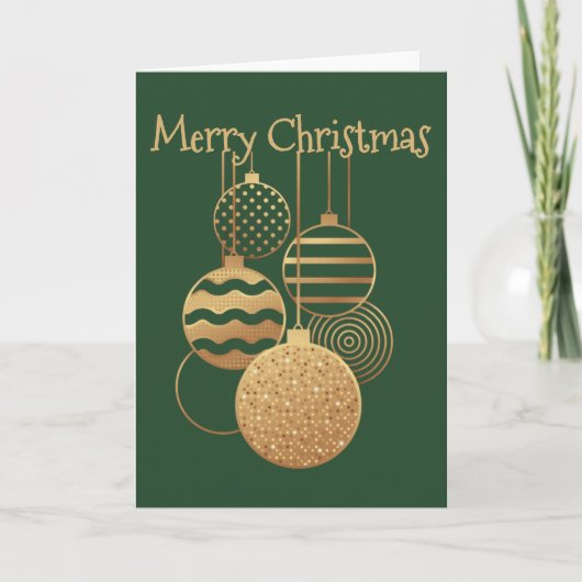 Kerstbal ontwerp met groet groen blanco kaart (Voorkant)