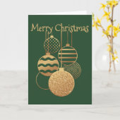 Kerstbal ontwerp met groet groen blanco kaart (Gele Bloem)
