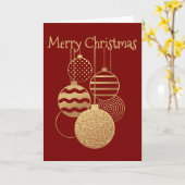 Kerstbal ontwerp met groet rood blanco kaart (Gele Bloem)