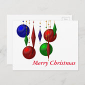 kerstbal op witte achtergrond feestdagenkaart (Voorkant / Achterkant)