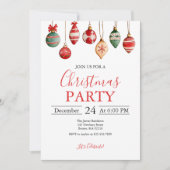 Kerstbal Ornament Feest Kaart (Voorkant)