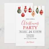Kerstbal Ornament Feest Kaart (Voorkant / Achterkant)