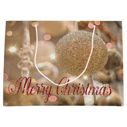 Kerstbal, Ornament, feestdag, vrolijk kerstfeest Groot Cadeauzakje (Voorkant)