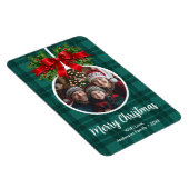 Kerstbal Ornament Foto Green Buffalo Plaid Magneet (Rechterzijde)