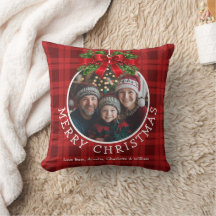 Kerstbal Ornament Foto Red Buffalo Plaid