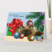 Kerstbal Ornament Kat Kaart (Voorkant)