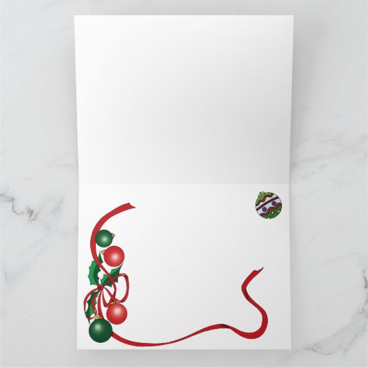 Kerstbal Ornament Kat Kaart (Binnen)