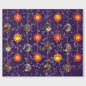 Kerstbal Ornamenten 6 Foto's D-Blue Cadeaupapier (Vlak)