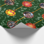 Kerstbal Ornamenten 6 Foto's D-Green Cadeaupapier (Hoek)