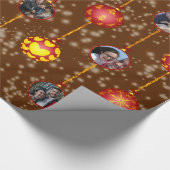 Kerstbal Ornamenten 6 Foto's D-Oranje Cadeaupapier (Hoek)