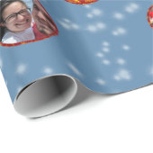 Kerstbal Ornamenten 6 Foto's L-Blue Cadeaupapier (Rol Hoek)