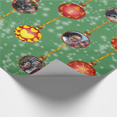 Kerstbal Ornamenten 6 Foto's L-Green Cadeaupapier (Hoek)