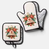 kerstbal ovenwant & pannenlap set (Voorkant / Achterkant)