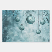 Kerstbal patroon inpakpapier vel (Voorkant)