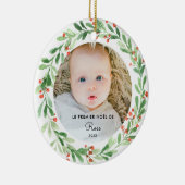 Kerstbal Persoonlijk 1Kerstfeest met foto - Keramisch Ornament (Rechts)