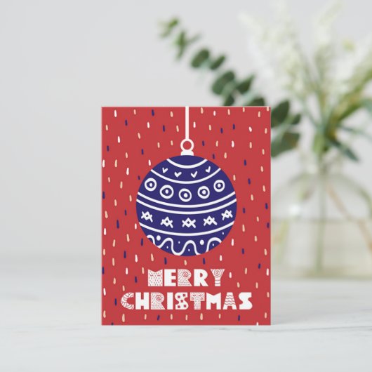 Kerstbal Prettig Kerstfeest Feestdagenkaart (Staand voorkant)