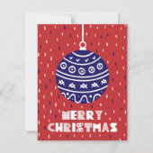 Kerstbal Prettig Kerstfeest Feestdagenkaart (Voorkant)
