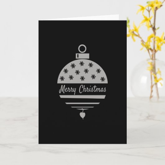 Kerstbal Prettig kerstfeest Kaart (Gele Bloem)