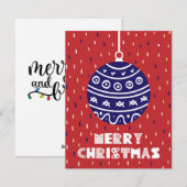 Kerstbal Prettig Kerstmis Feestdagenkaart (Voorkant / Achterkant)