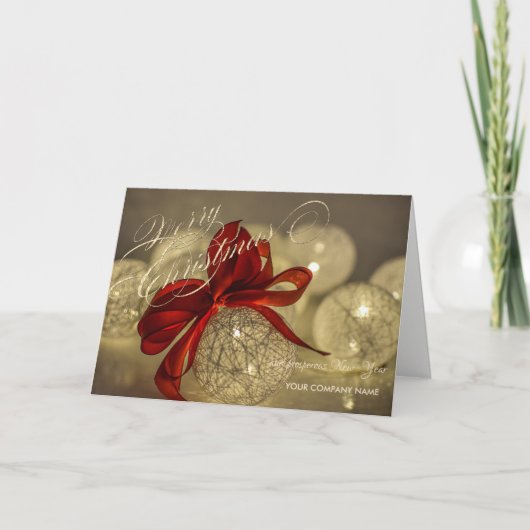 kerstbal Red Bow Company Greep Feestdagen Kaart (Voorkant)