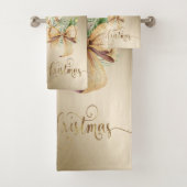 Kerstbal, rendieren, wijnglas, sneeuwvlokken bad handdoek (Insitu)