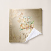 Kerstbal, rendieren, wijnglas, sneeuwvlokken bad handdoek (Wasdoekje)