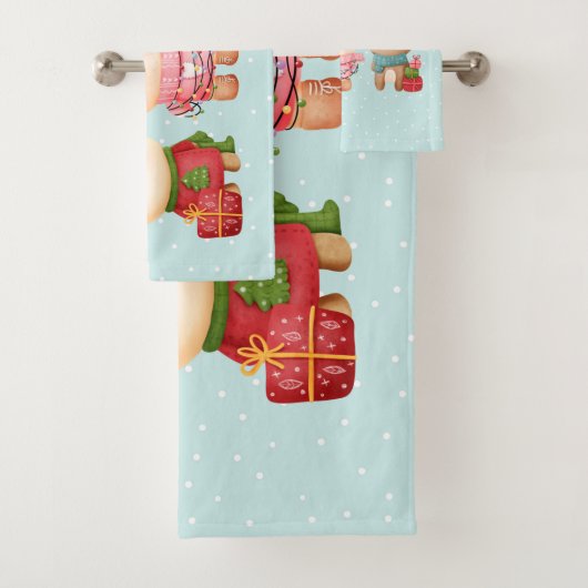 kerstbal - rendierlijk Beer en konijn Bad Handdoek (Insitu)