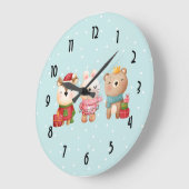 kerstbal - rendierlijk Beer en konijn Grote Klok (Hoek)