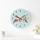 kerstbal - rendierlijk Beer en konijn Grote Klok (Huis)