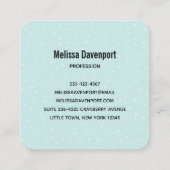 kerstbal - rendierlijk Beer en konijn Vierkante Visitekaartje (Achterkant)