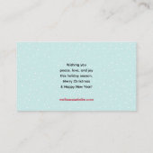 kerstbal - rendierlijk Beer en konijn Visitekaartje (Achterkant)