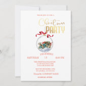 Kerstbal Retro Auto Bedrijfsfeest Kaart (Voorkant)