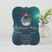Kerstbal, Retro auto, Groen Kerstbedrijf Kaart (Staand voorkant)
