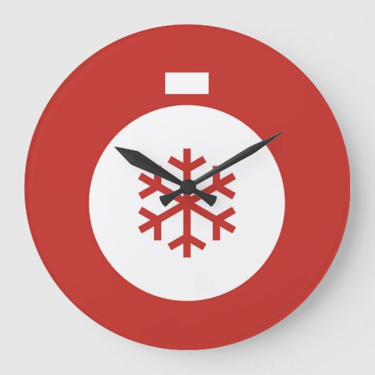 Kerstbal rode grote klok (Voorkant)