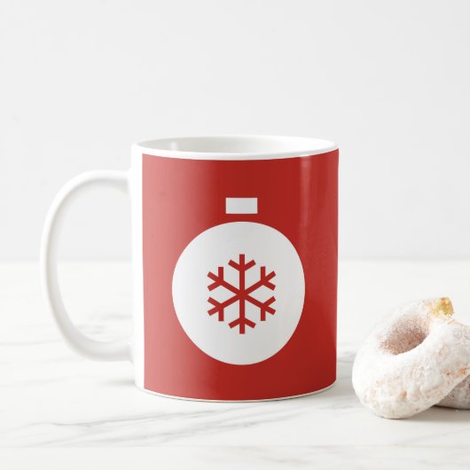 Kerstbal Rode Koffie Mok (Met donut)