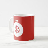 Kerstbal Rode Koffiemok (Voorkant links)