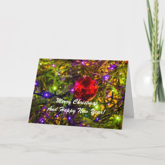 kerstbal rode saus feestdagen kaart (Voorkant)