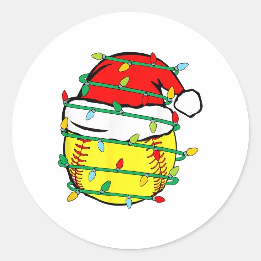 kerstbal ronde sticker (Voorkant)