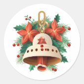 kerstbal ronde sticker (Voorkant)