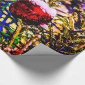 Kerstbal rood cadeaupapier (Hoek)