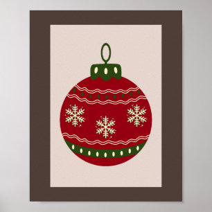 Kerstbal Rood Poster