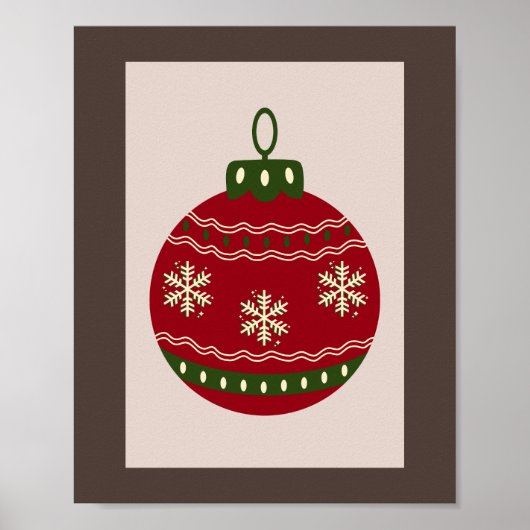Kerstbal Rood Poster (Voorkant)