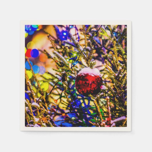 Kerstbal rood servet (Voorkant)