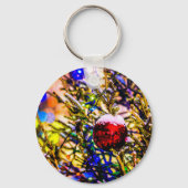 Kerstbal rood sleutelhanger (Voorkant)