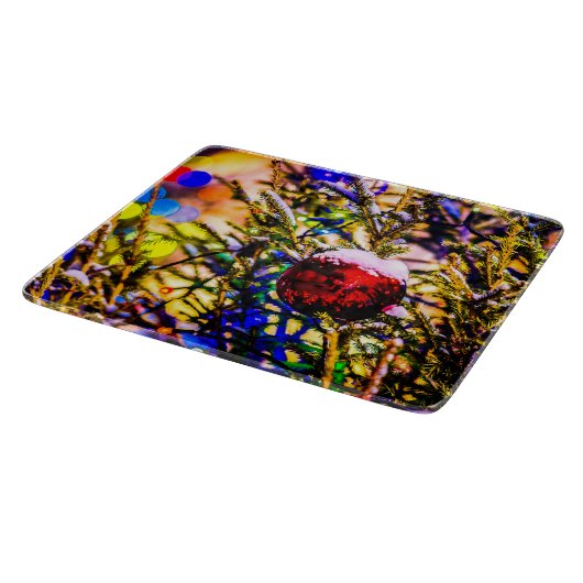 Kerstbal rood snijplank (Hoek)